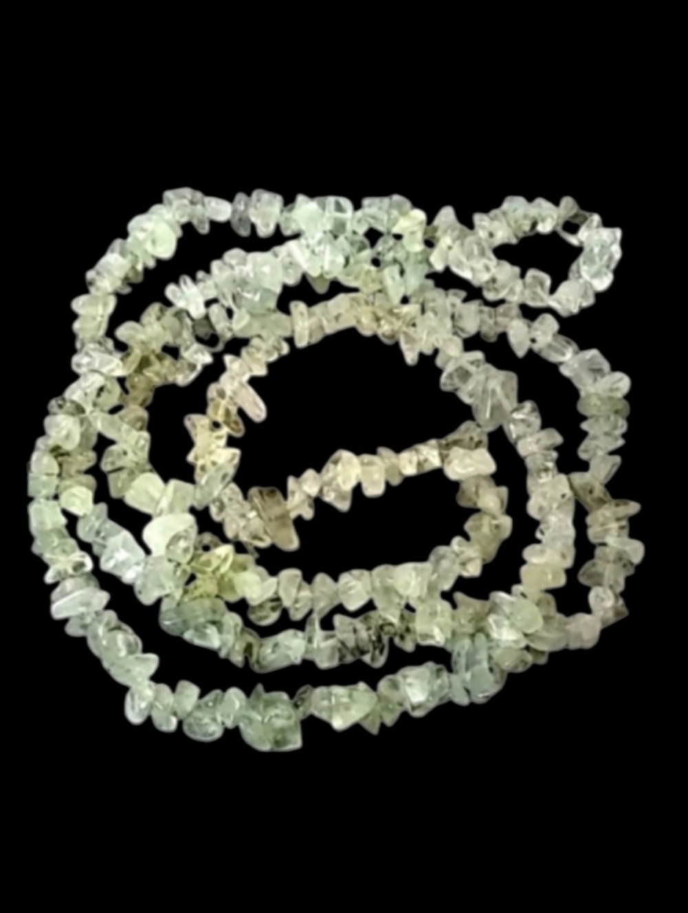 Vintage Natural Uncut Polished Stone Green Necklace | EUC